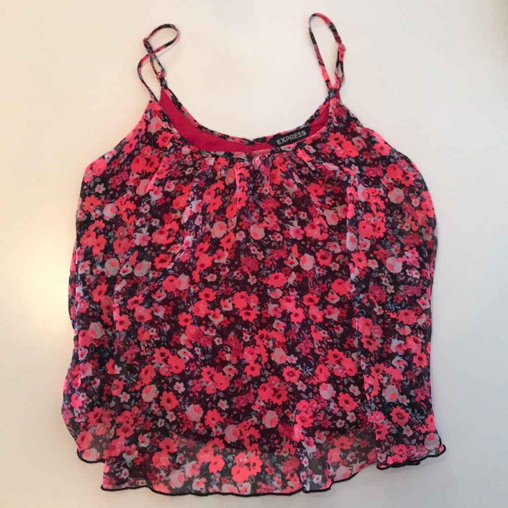 Pink floral cami from Express